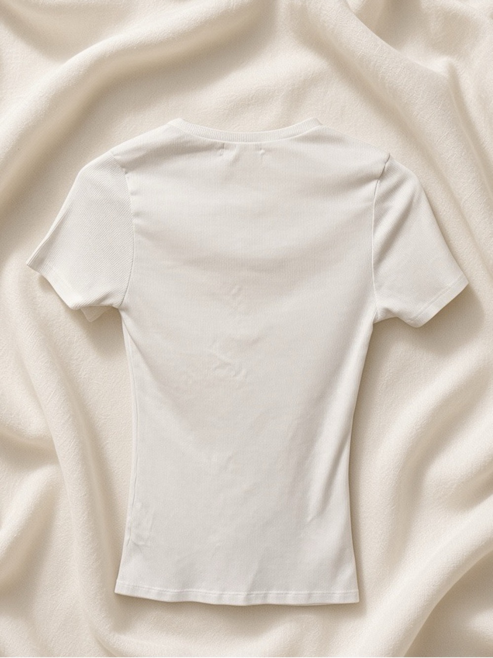 Basic White Short-Sleeve Ribbed - Picture 2 of 3